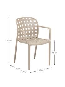 Chaises de jardin empilables en plastique Isa, 2 pièces, Beige