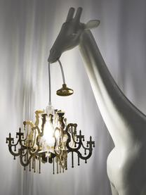 Kleine design vloerlamp Giraffe in Love, Lampenkap: kunststof, Lamp: kunststof, Wit, goudkleurig, 60 x 100 cm
