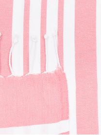 Pruhovaná fouta s třásněmi Stripy, Růžová, bílá