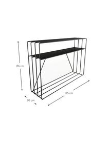 Metalen sidetable Ria, Staal, gepoedercoat, Zwart, B 125 x H 86 cm