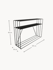 Metalen sidetable Ria, Staal, gepoedercoat, Zwart, B 125 x H 86 cm