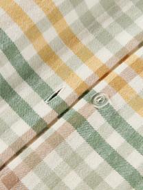 Kockovaná flanelová obliečka na vankúš Eli, Zelená, žltá, Š 40 x D 80 cm