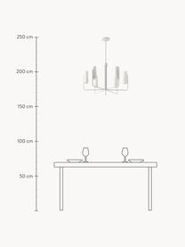 Lámpara de techo grande Vivian, Pantalla: vidrio, Estructura: metal recubierto, Anclaje: metal recubierto, Blanco, Ø 65 x Al 88 cm