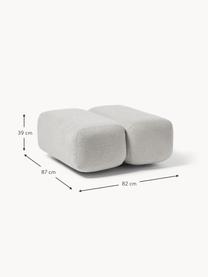 Tabouret en tissu bouclé Caterpillar, Peluche gris clair, larg. 82 x prof. 39 cm