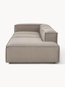 Diván modular grande Lennon, Tapizado: 100% poliéster Alta resis, Estructura: madera contrachapada de p, Patas: plástico Este producto es, Tejido gris pardo, An 357 x F 119 cm, reposabrazos derecho