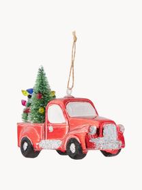 Adornos navideños irrompibles Truck, 2 uds., Plástico, Rojo, blanco, verde, An 12 x Al 9 cm