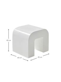 Table d'appoint bois de manguier blanc Lucie, Bois de manguier, enduit, Bois de manguier, blanc laqué, larg. 45 x haut. 40 cm