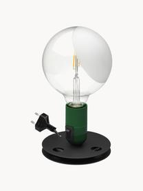 Kleine Tischlampe Lampadina, Lampenschirm: Glas, Dunkelgrün, Ø 15 x H 25 cm