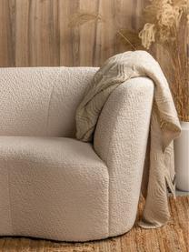 Grote bouclé fauteuil Sibylla, Bekleding: 100% polyester, Bouclé beige, B 112 x D 80 cm