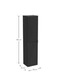 Badkamer hoge kast Emil met mat oppervlak, Handvatten: aluminium, gecoat, Antraciet, B 40 x H 180 cm