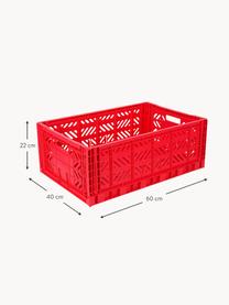 Caisson de rangement pliable Maxi, larg. 60 cm, Plastique, Rouge, larg. 60 x prof. 40 cm