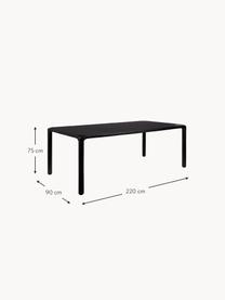 Table en frêne Storm, tailles variées, Frêne noir laqué, larg. 220 x prof. 90 cm