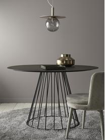 Table à manger ronde noire en métal Maggie, Ø 120 cm, Bois, noir, Ø 120 x haut. 75 cm