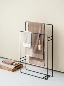 Metalen handdoekrek Delaya, Staal, gepoedercoat, Zwart, B 60 x H 90 cm