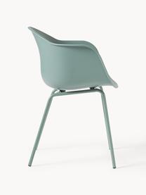 Židle s područkami s kovovými nohami Claire, Šalvějově zelená, Š 60 cm, H 54 cm