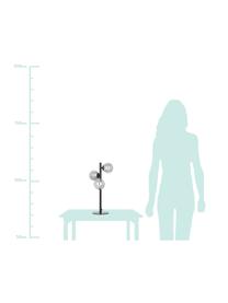 Tafellamp Molekyl, gespiegeld, Lampenkap: glas, Lampvoet: gelakt metaal, Zwart, grijs, Ø 22 x H 46 cm