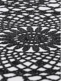 Placemats Crochet, 4 stuks, Kunststof (PVC), Zwart, B 20 x L 35 cm