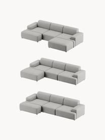 Sofa Melva (4-Sitzer), Bezug: 100 % Polyester Der strap, Gestell: Massives Kiefern- und Fic, Füße: Kunststoff Dieses Produkt, Webstoff Hellgrau, B 319 x T 101 cm