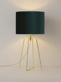 Lampada da tavolo in velluto Karolina, Paralume: velluto, Verde scuro, dorato, Ø 25 x Alt. 49 cm