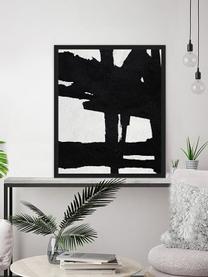 Gerahmter Digitaldruck Abstract Black, Bild: Digitaldruck auf Papier, , Rahmen: Holz, lackiert, Front: Plexiglas, Schwarz, Weiss, 53 x 63 cm