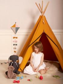 Dětské teepee z organické bavlny Hippie, 100% organická bavlna, Hořčicová, Š 135 cm, V 135 cm