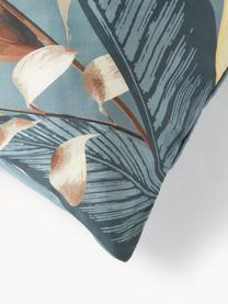 Katoensatijnen kussenhoes Flora, Weeftechniek: satijn Draaddichtheid 210, Petrol, B 60 x L 70 cm