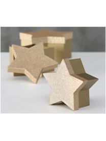 Geschenkdozenset Star, 3-delig, Papier, Goudkleurig, Set met verschillende formaten