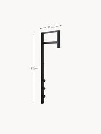 Perchero de pared de metal Sendi, Metal recubierto, Negro, An 30 x Al 82 cm