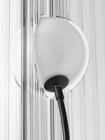 Lámpara de pie pequeña Mills, Pantalla: cristal, Cable: cubierto en tela, Gris claro, plateado, Al 135 cm