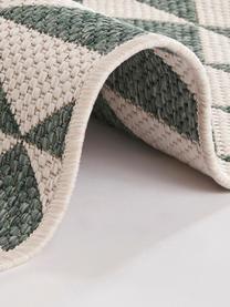 In- & outdoor vloerkleed met patroon Tahiti in groen/crèmekleur, Polypropyleen, Groen, crèmekleurig, B 200 x L 290 cm (maat L)