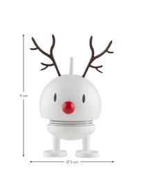 Decoratief object Reindeer Bumble, Kunststof, metaal, Wit, zwart, rood, Ø 5 x H 9 cm