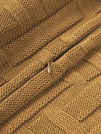 Pletený bavlněný povlak na polštář Gwen, 100 % bavlna, Okrová, Š 50 cm, D 50 cm