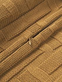 Housse de coussin 50x50 en tricot Gwen, 100% coton, Ocre, larg. 50 x long. 50 cm