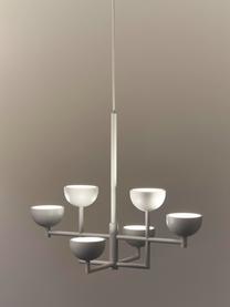 Grote LED hanglamp Paula, Baldakijn: gepoedercoat metaal, Wit, B 55 x H 49 cm