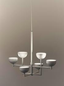 Grosse LED-Pendelleuchte Paula, Baldachin: Metall, pulverbeschichtet, Weiss, B 55 x H 49 cm