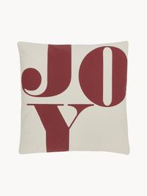 Dubbelzijdige kussenhoes Joy van biokatoen, 100% katoen, GOTS-gecertificeerd, Roodbruin, beige, B 45 x L 45 cm