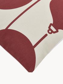 Dwustronna poszewka na poduszkę z bawełny organicznej Joy, 100% bawełna z certyfikatem GOTS, Rdzawoczerwony, beżowy, S 45 x D 45 cm