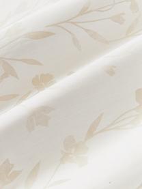 Sábana encimera de satén estampado Hurley, Blanco crema, beige claro, Cama 150/160 cm (240 x 280 cm)