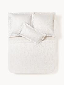 Lenzuolo in raso di cotone con motivo jacquard Hurley, Bianco crema, beige chiaro, Larg. 240 x Lung. 280 cm