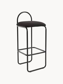 Tabouret de bar Angui, Tissu noir, larg. 37 x haut. 93 cm