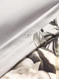 Copripiumino in raso di cotone Blossom, Grigio chiaro, multicolore, Larg. 200 x Lung. 200 cm