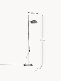 Kleine Stehlampe Funiculí mit verstellbarem Lampenschirm, Lampenschirm: Aluminium, beschichtet, Greige, glänzend, H 135 cm