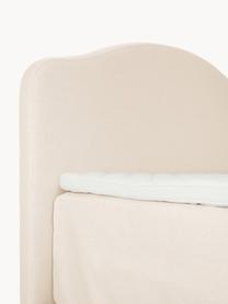 Lit à sommier tapissier Premium Dahlia, Tissu blanc crème, larg. 200 x long. 200 cm, indice de fermeté 3