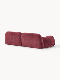 Modulares Sofa Wolke (3-Sitzer) aus Teddy-Bouclé, Bezug: Teddy-Bouclé (100 % Polye, Teddy-Bouclé Weinrot, B 256 x T 118 cm