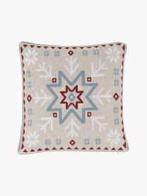 Housse de coussin 40x40 tricotée Snowflake, 100 % coton, Multicolore, larg. 40 x long. 40 cm