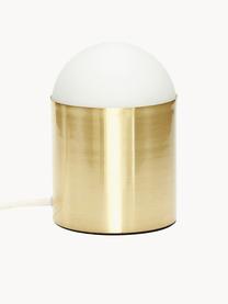 Kleine Tischlampe Sculpture, Lampenschirm: Glas, Lampenfuß: Metall, beschichtet, Weiß, Goldfarben, Ø 12 x H 19 cm