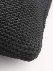 Strick-Kissenhülle Adalyn aus Bio-Baumwolle, 100% Bio-Baumwolle, GOTS-zertifiziert, Schwarz, B 40 x L 40 cm