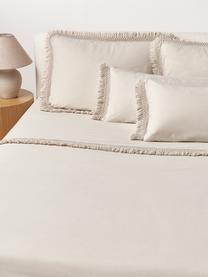 Drap plat en percale de coton Abra, Beige clair, larg. 240 x long. 280 cm