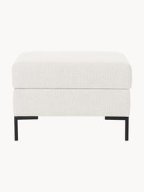 Sofa-Hocker Luna mit Stauraum, Bezug: 100 % Polyester Der strap, Gestell: Massives Buchenholz, Schi, Füße: Metall, galvanisiert Das , Webstoff Off White, Schwarz, B 77 x H 49 cm