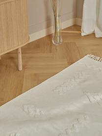 Tapis crème tissé à la main Fenna, 100 % coton, Blanc crème, larg. 80 x long. 150 cm (taille XS)